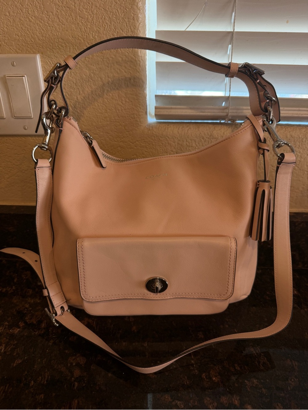 Coach Legacy Leather Hobo with Original Hang Tag Blush Pink Excellent